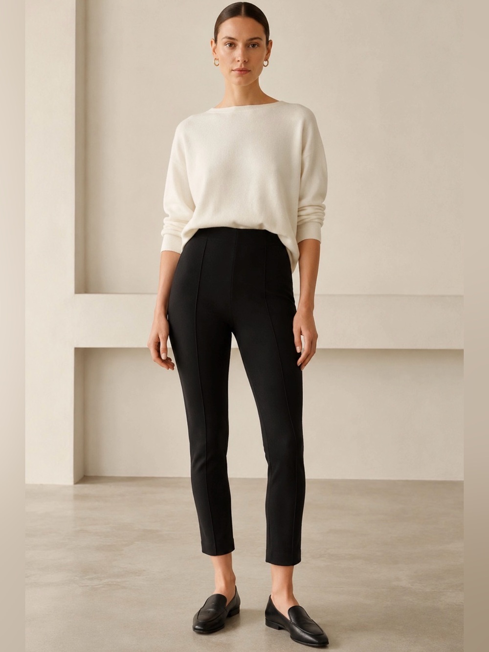 SPANX Supersmooth Perfect Fit Ponte Ankle Slim Pants Black Medium